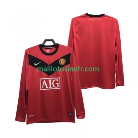 Maillot de Foot Manchester United 2009 2010 Domicile Retro Manches Longues